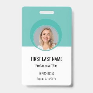 Personalised Corporate Employee ID Badge Teal