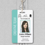 Personalised Corporate Employee ID Badge Teal<br><div class="desc">Easily personalise this professional employee photo ID badge with your custom details.</div>