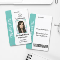 Personalised Corporate Employee ID Badge Teal