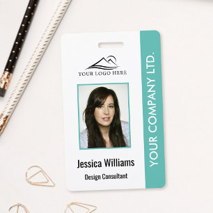Personalised Corporate Employee ID Badge Teal