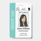 Personalised Corporate Employee ID Badge Teal