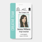 Personalised Corporate Employee ID Badge Teal