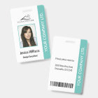 Personalised Corporate Employee ID Badge Teal