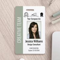 Personalised Corporate Employee ID Sage Green
