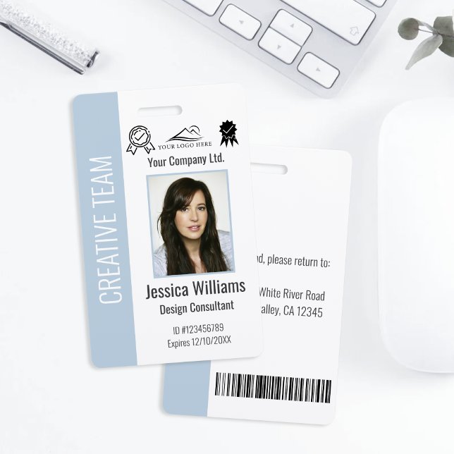 Personalised Corporate Employee Light Blue ID Badge (Creator Uploaded)