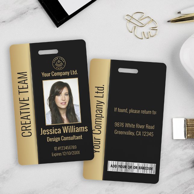 Personalised Corporate Employee Luxury Black ID ID Badge (Creator Uploaded)