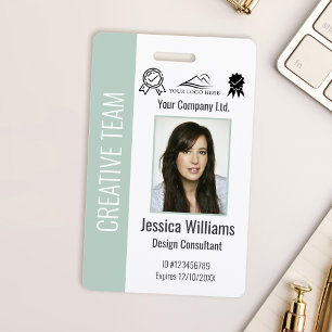 Personalised Corporate Employee Pastel Green ID Badge