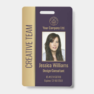 Personalised Corporate Employee Purple ID Badge