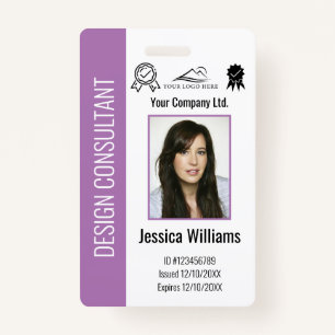 Personalised Corporate Employee Purple ID  ID Badge