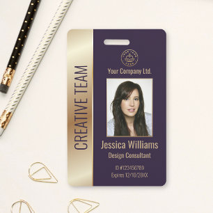 Personalised Corporate Employee Purple ID  ID Badge