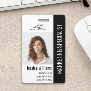 Personalised Corporate Employee Staff Black ID Badge