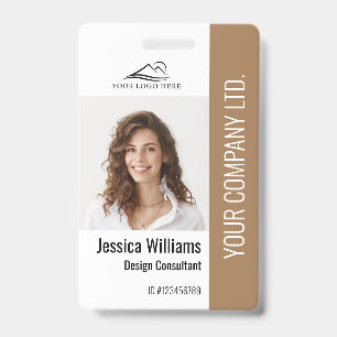 Personalised Corporate Employee Staff Brown ID Badge