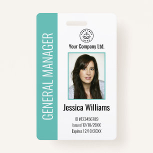 Personalised Corporate Employee Teal ID ID Badge