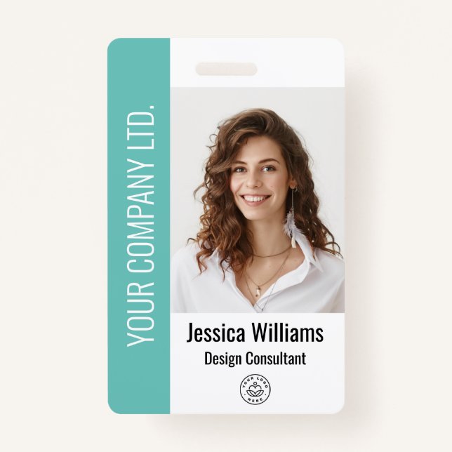 Personalised Corporate Employee  Teal ID ID Badge (Front)