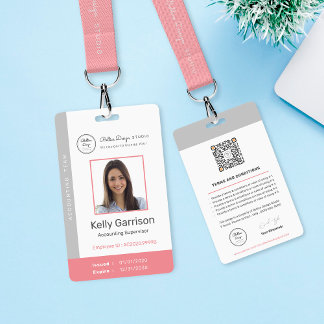 Personalised Corporate Modern Employee ID QR Code Badge