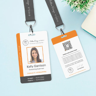 Personalised Corporate Modern Employee ID QR Code Badge
