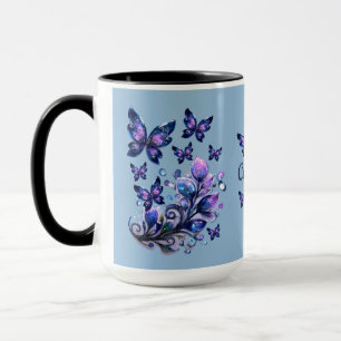 Personalised Cosmic Butterflies Blue Mug
