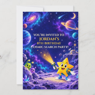 Personalised Cosmic Party Kids Space Birthday Invitation