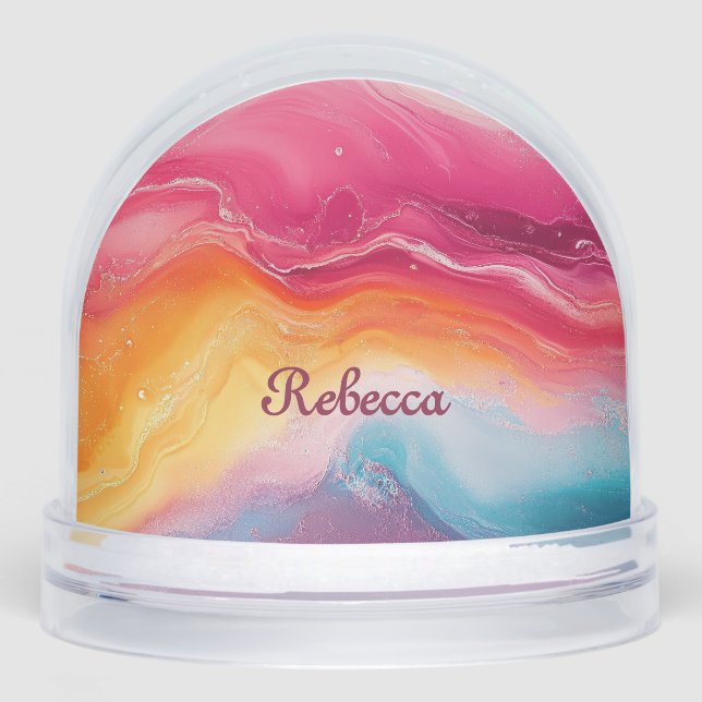 Personalised Cosmic Rainbow Snowglobe (Front)