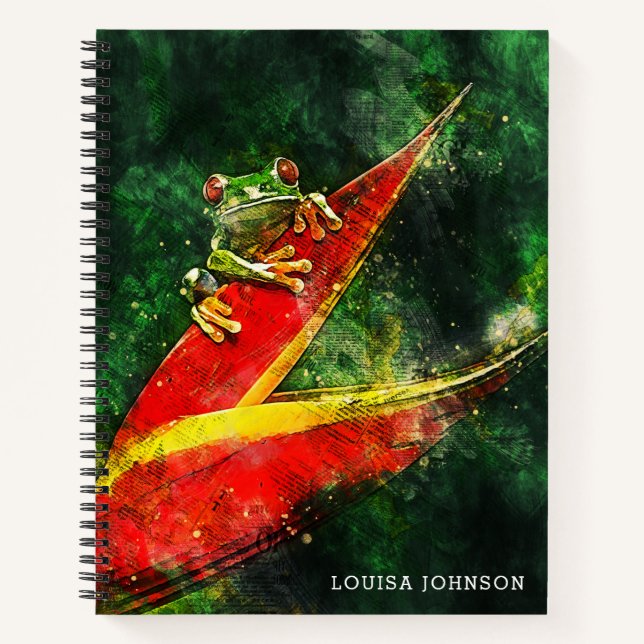 Personalised Costa Rica Tree Frog Abstract Notebook (Front)