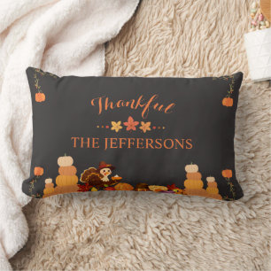 Personalised Cosy Autumn with Family Name Lumbar Cushion