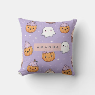 Personalised Cosy Fall  Autumn Pumpkin Cupcake Cushion