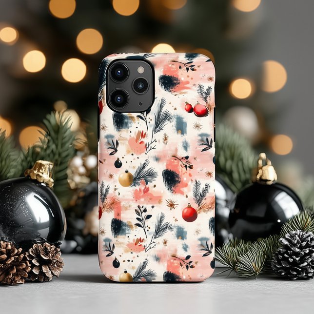 Personalised Cosy Holiday Pine and Ornaments Case-Mate iPhone Case (Creator Uploaded)