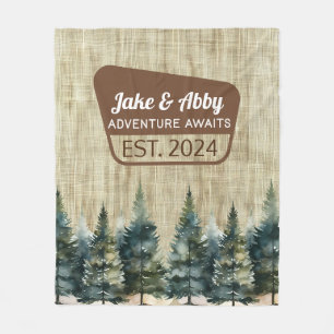Personalised Cosy Pine Tree Outdoor Fleece Blanket