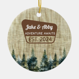 Personalised Cosy Pine Tree Outdoor National Park Ceramic Ornament