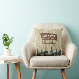 Personalised Cosy Pine Tree Outdoor National Park Cushion