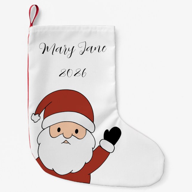 Personalised Cosy Santa Christmas Stocking (Front)