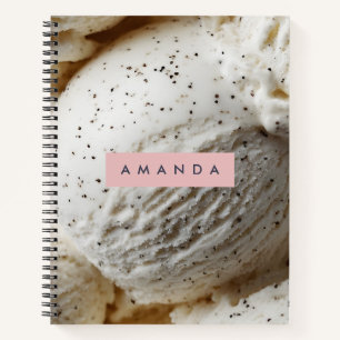 Personalised Cosy Vanilla Bean Ice Cream Aesthetic Notebook