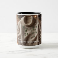 Personalised Cosy Winter sweater Mug Custom Name