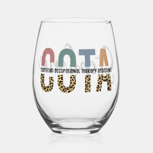 Personalised COTA Occupational Therapy Assistant Stemless Wine Glass