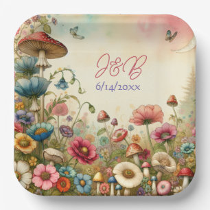 Personalised Cottage Core Wedding  Paper Plate