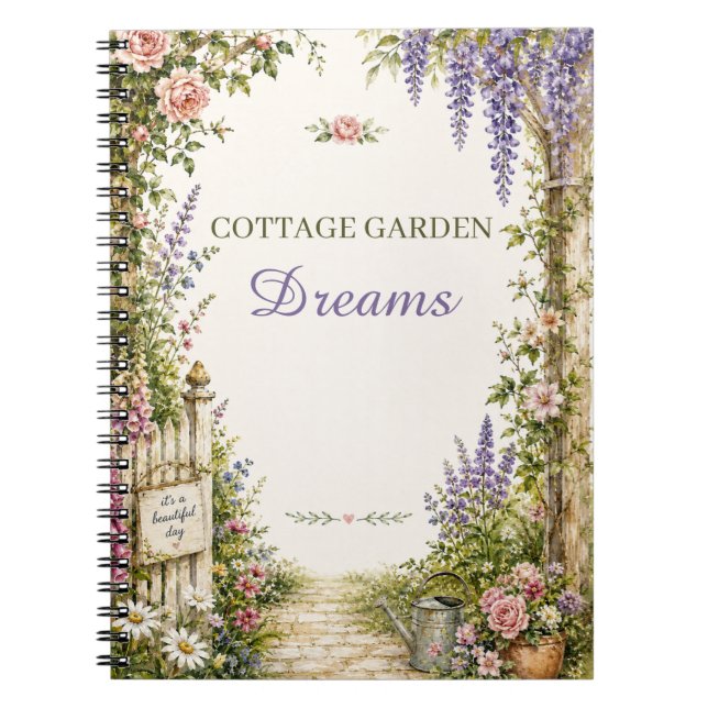 Personalised Cottage Garden Dreams Notebook (Front)