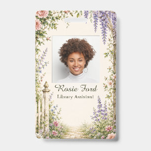 Personalised Cottage Garden Librarian ID Badge