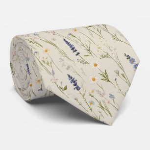 Personalised Cottage Wildflower Meadow Wedding Tie