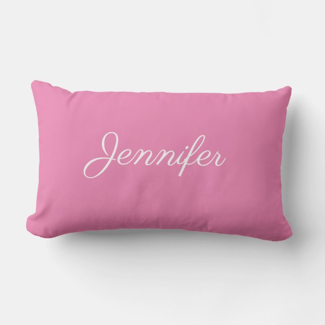 Personalised Cotton Lumbar Throw Pillow (Front)