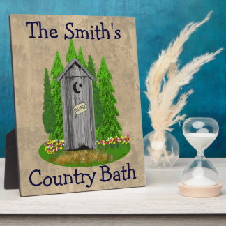 Personalised Country Bath Outhouse Bathroom Plaque