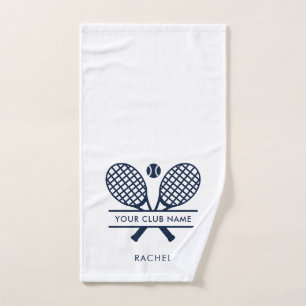 Personalised Country Club Name Tennis Team Players Hand Towel