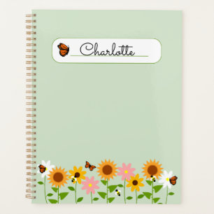 Personalised Country Garden Green Pocket Folder Planner