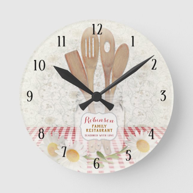Personalised Country Kitchen  Round Clock (Front)