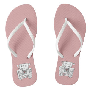 Personalised Country Wedding Tractor Flip Flops