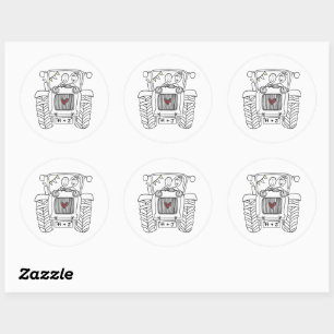 Personalised Country Wedding Tractor Sticker