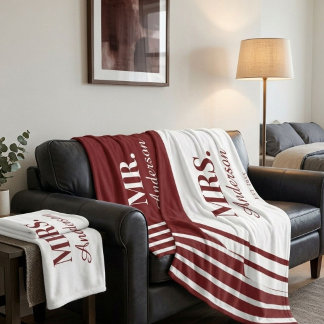 Personalised Couple Beach Towels Mr. & Mrs. Beach Fleece Blanket