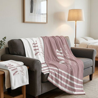 Personalised Couple Blnket Mr. & Mrs. Fleece Blanket