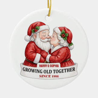 Personalised Couple Christmas Ornament, Ceramic Ornament