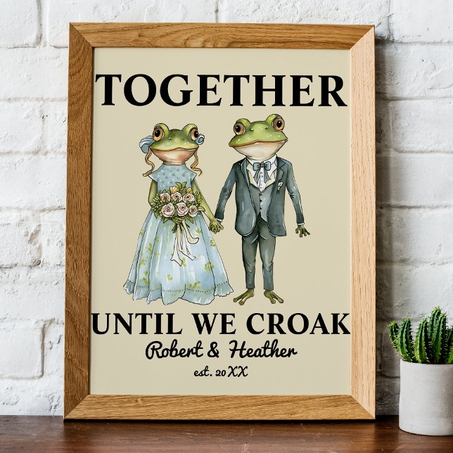 Personalised Couple Frog Illustration Anniversary Poster (Creator Uploaded)