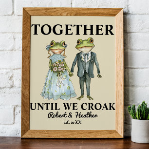 Personalised Couple Frog Illustration Anniversary Poster